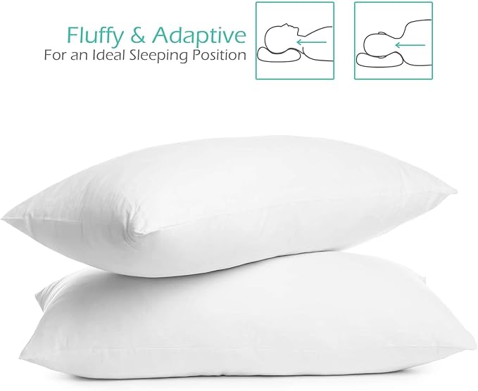 Nestl 4 Pack Toddler Pillow for Sleeping 13 x 18, Small Kids Pillow for Travel, Car, School, Nap, & Toddler Bed, Machine Washable Soft Cotton Toddler Pillow 2 Year Old and Up - White