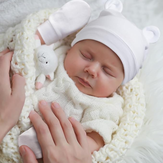 Newborn Baby Hat and Mittens Set Bear Ears Toddler Infant Beanie Caps Newborn - Image 6