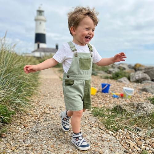 Fernvia Toddler Kids Baby Girl Boy Contrast Color Overalls Shorts Clothes - Image 3