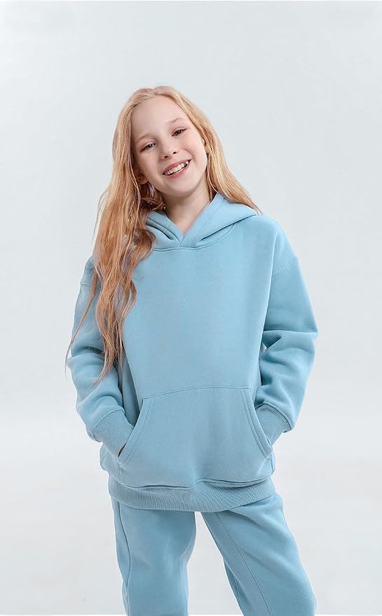 Toddler Boys Girls Sweatshirt Cotton Solid Fall Pullover Hoodie | Long Sleeve - Image 2