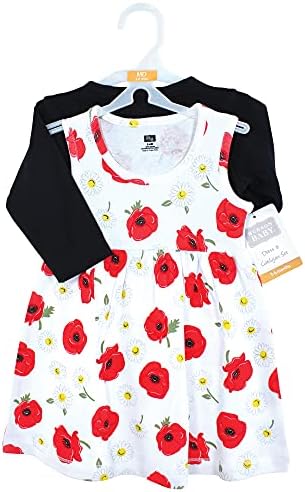 Hudson Baby Infant and Toddler Girls Cotton Dress and Cardigan Set - Image 2