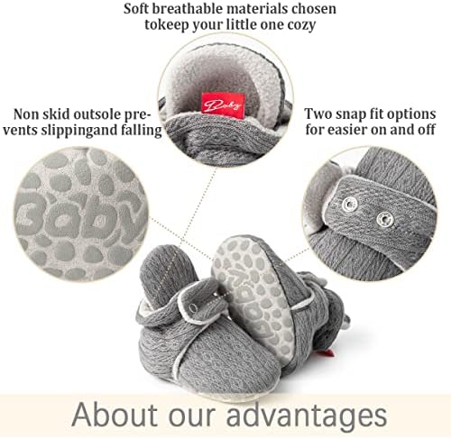 ohsofy Newborn Baby Cotton Booties Stay On Slipper Winter Warm Soft Shoes - Image 5