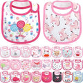 HooLing 24 Pcs Waterproof Baby Bibs, Soft Cotton Toddler Drool Bibs by HooLing