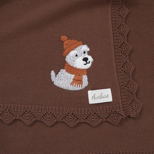 Avibae Cotton Knit Baby Blanket, Soft Cotton Newborn Receiving Swaddling | - Image 4
