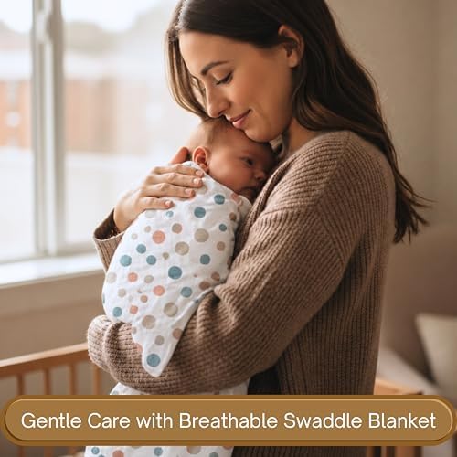 Cotton Baby Swaddle Blanket 28"x28" – Soft Breathable Newborn Receiving Blanket - Image 2