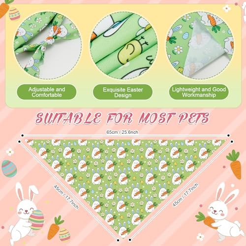 200 Pcs Spring Dog Bandanas Bulk Bunny Egg Carrot Bandanas - Image 3
