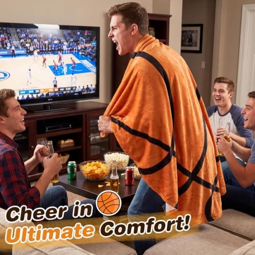 SeaRoomy Sports Balls Blanket, Novelty Funny Basketball Blanket, 60 in - Image 3