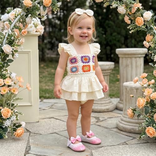 Newborn Baby Girls Summer Clothes Ruffle Sleeveless Pleated Smocked Bubble - Image 3