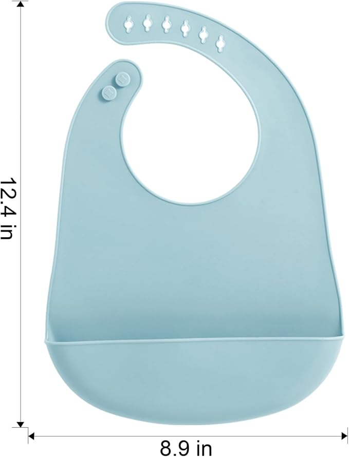 PandaEar 5 Pack Waterproof Silicone Baby Bibs| Super Thin Light Weight Feeding - Image 4