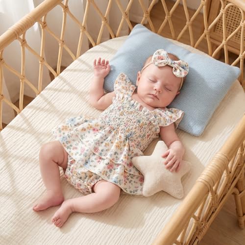 Newborn Baby Girls Summer Clothes Ruffle Sleeveless Pleated Smocked Bubble - Image 4