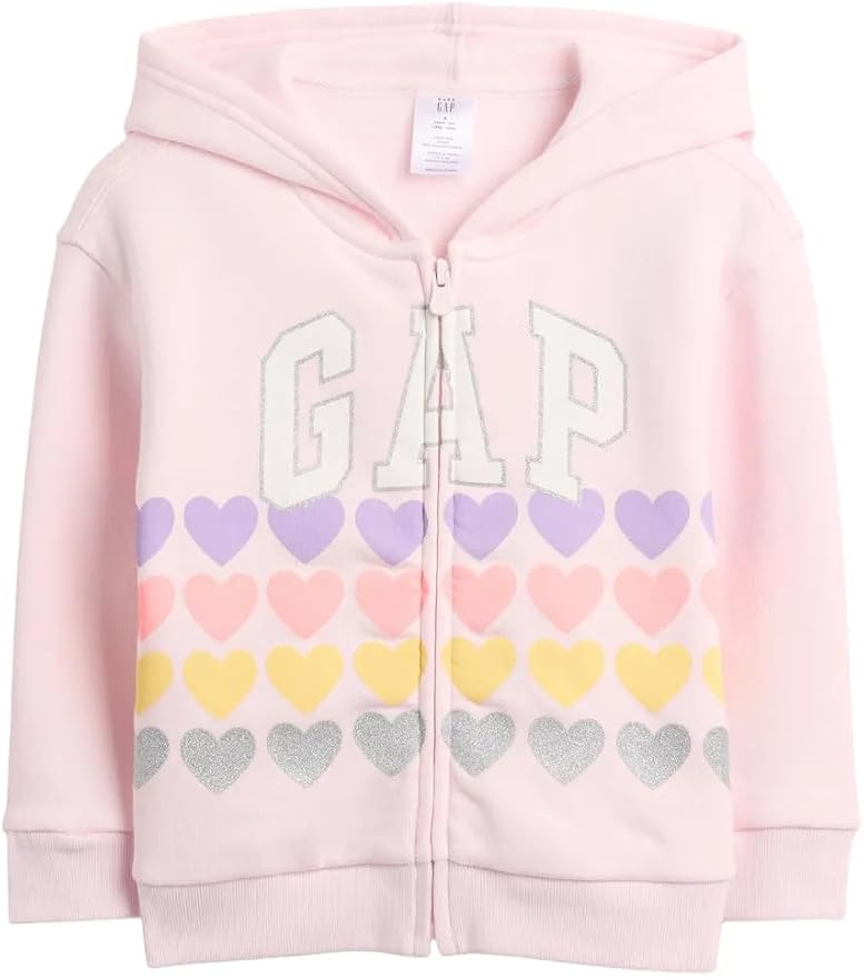 GAP Baby Girls' Playtime Favorite Logo Full Zip Hoodie Hooded Sweatshirt by GAP