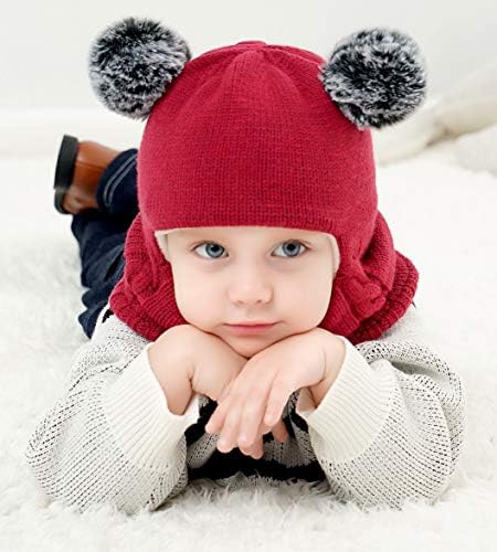 Baby Winter Hat Scarf Set, Unisex Infant Toddler Kids Hat Scarf - Image 2