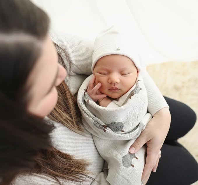 Luxury Cotton Knit Swaddle Baby Blanket - Image 7