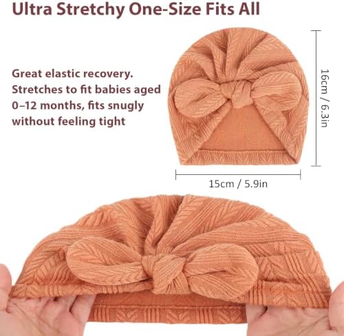 DRESHOW BQUBO Newborn Baby Bow Knot Turban Hat Hospital Hat Baby Infant Beanie - Image 6