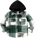 YOUNGER STAR Toddler Kids Boys Girls Flannel Hooded Plaid Shirt Button Baby Red by YOUNGER+STAR
