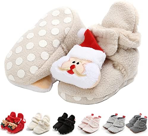Baby Booties Cozy Fleece Slippers Soft Baby Shoes by GDSDYM