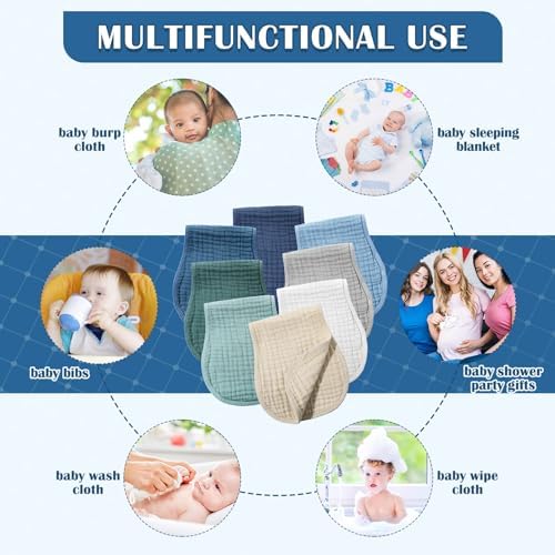 Frienda 8 Pack Muslin Burp Cloths - Image 3