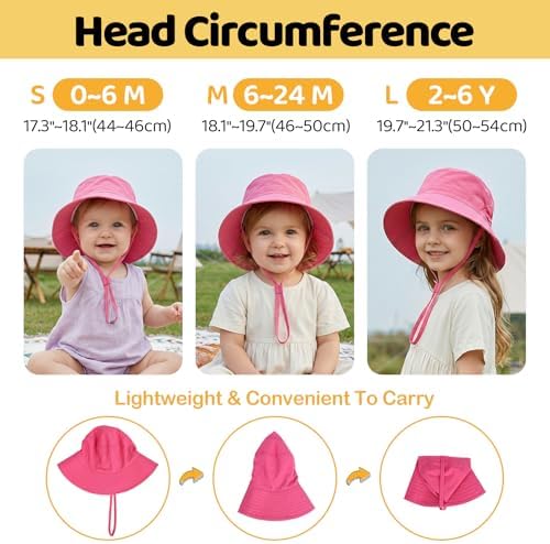 Toddler Bucket Hats UPF 50+ Baby Sun Hat Adjustable Kids Sun Protection Summer - Image 6