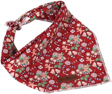 lionet paws Christmas Dog Bandana, Christmas Gingerbread Man Fabric Dogs - Image 5