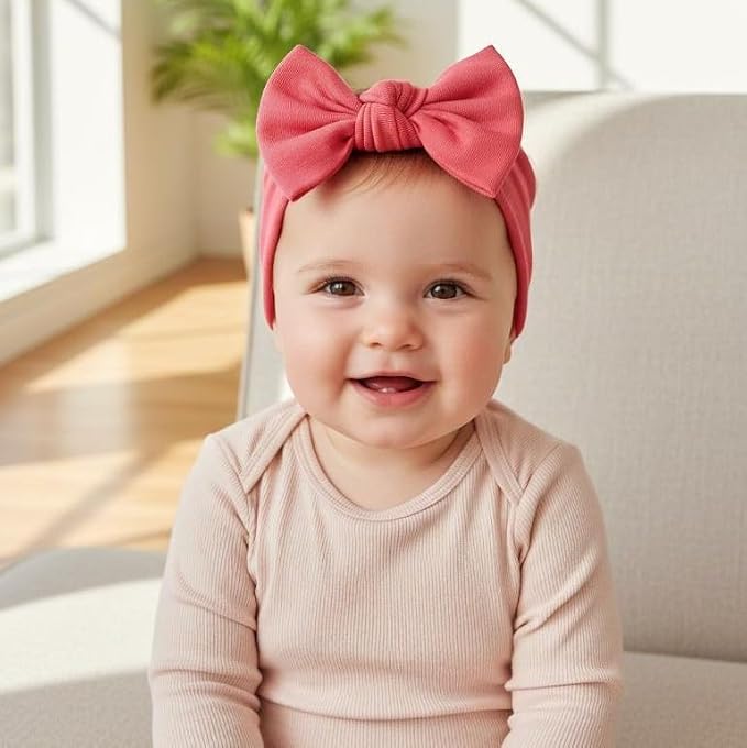 Baby Girl Headbands-Infant, Toddler Cotton Handmade Hairbands - Image 5