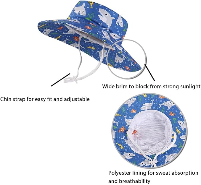 LANGZHEN Sun Protection Hat for Kids Toddler Boys Girls Wide Brim Summer - Image 2