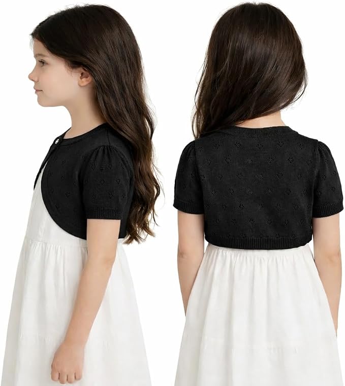 Girls Cardigan Sweater Toddler Baby Kids Knit Bolero Shrug - Image 4