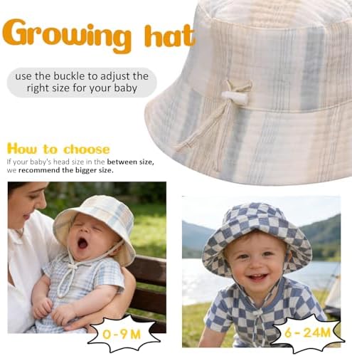 Baby Sun Hat Infant Toddler Summer Cotton Yarn Beach Bucket Hat - Image 5