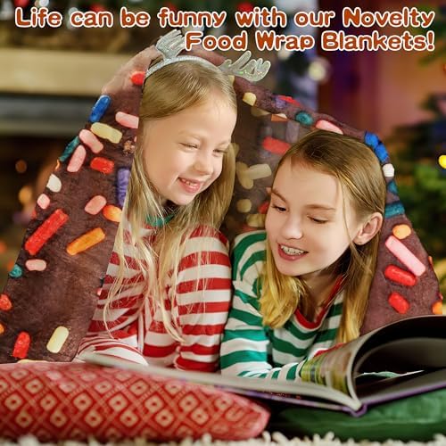 SeaRoomy 71in Chocolate Donut Blanket, Funny Food Throw Blanket - Image 4