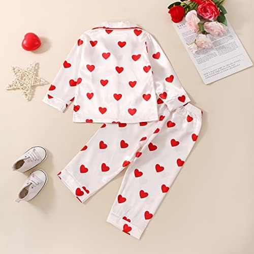 Kids Baby Girl Boy Satin Pajamas Set Button Down Sleep Shirt Top+Long Pants - Image 4