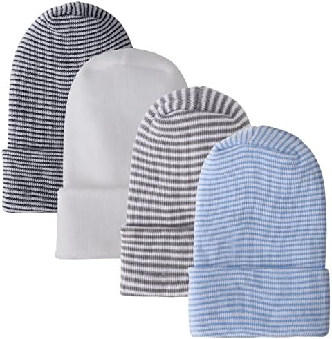 DRESHOW BQUBO 4 Pack Newborn Hospital Hat Infant Baby Hat Cap by DRESHOW
