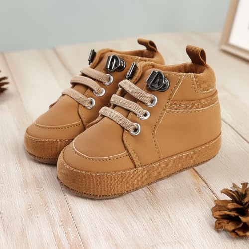 Meckior Toddler Baby Boys Girls High Tops Ankle Sneakers Soft Anti-Slip Sole PU - Image 2
