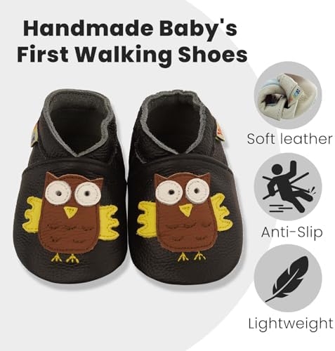 YALION Baby Soft Leather Shoes Suede Sole Infant Toddler First Walking Sports - Image 3