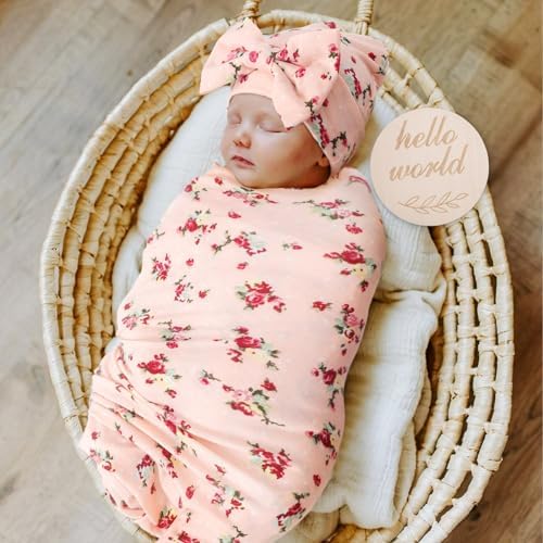 DRESHOW BQUBO Baby Girl Newborn Floral Receiving Blankets - Image 7