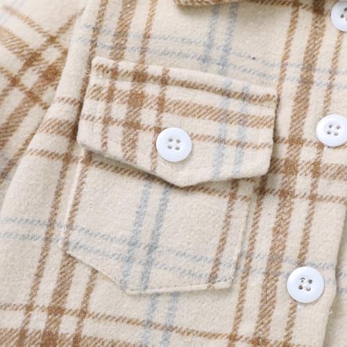 YOUNGER STAR Toddler Kids Boys Girls Flannel Hooded Plaid Shirt Button Baby Red - Image 4