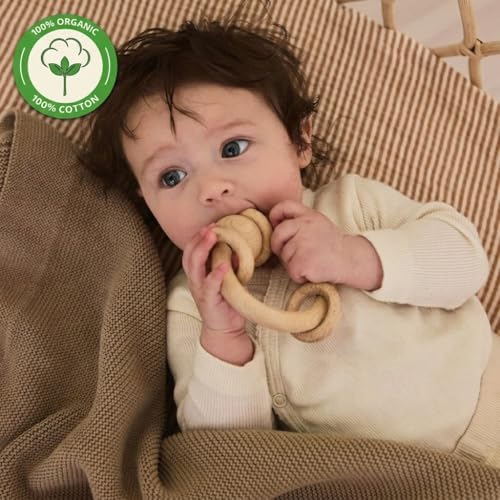 Receiving Blankets, 100% Organic Cotton Knit, Newborn Baby Swaddle | - Image 4