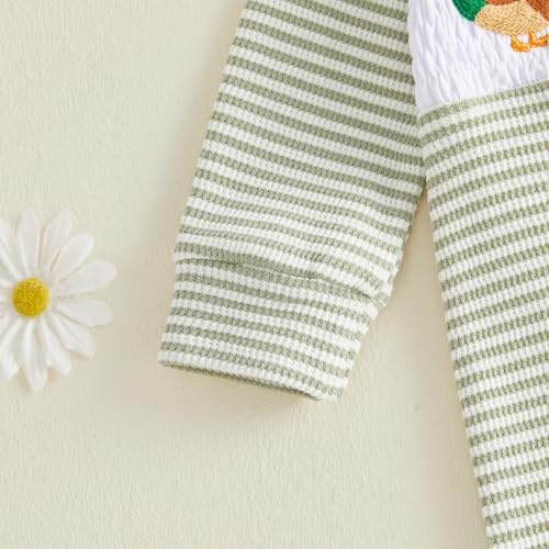 Bagilaanoe Newborn Baby Boy Footie Romper Waffle Knit Outfit Fall Jumpsuit | - Image 5