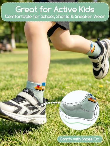 Aroveea Toddler Socks Non Slip Grip Ankle Baby 12 Pack - Image 4