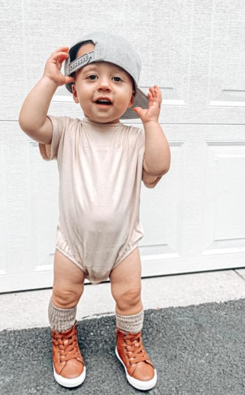 Baby Boy Girl Bubble Romper Infant Plain Oversize T-shirt Bodysuit - Image 3