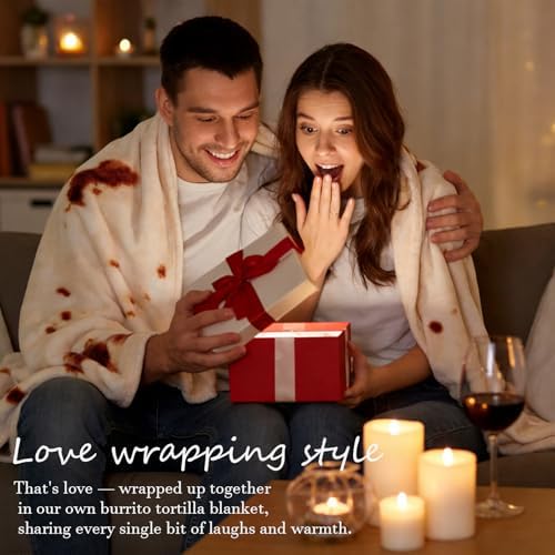 SeaRoomy Burritos Tortilla Blanket, Realistic Food Wrap Blanket Double Sided - Image 6