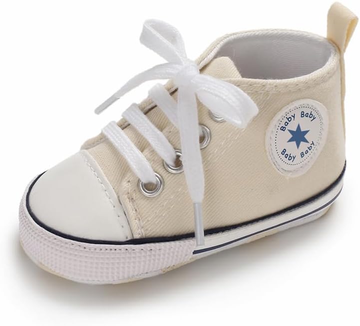 Unisex Baby Girls Boys Canvas High-top Shoes, Newborn Infant Anti-Slip Soft by KKIIDDSS