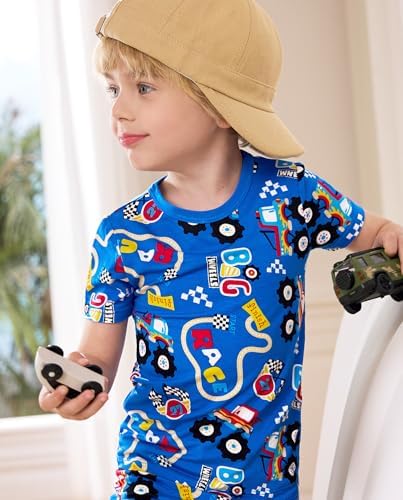 babee Reshinee Bamboo Viscose Toddler Boys Pajamas Set, Short Sleeve Kids - Image 2