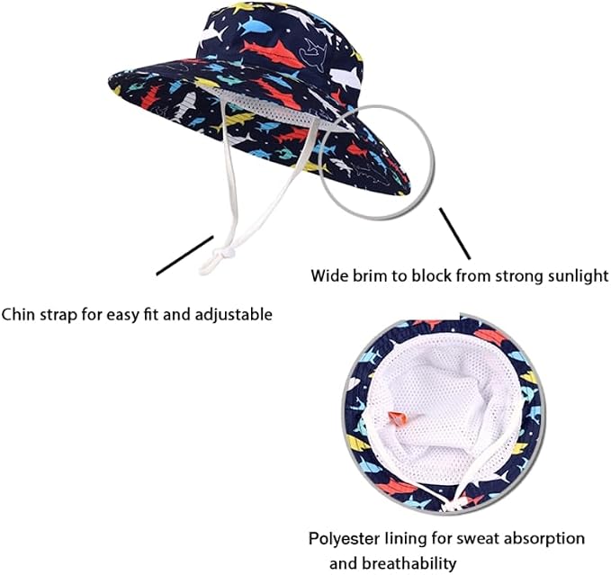 LANGZHEN Sun Protection Hat for Kids Toddler Boys Girls Wide Brim Summer - Image 2