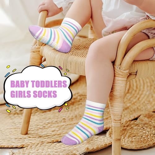 SkiBeaut Baby Toddlers Girls Socks, 12 Pairs Non Slip Kids Grips Toddler Grippy - Image 7