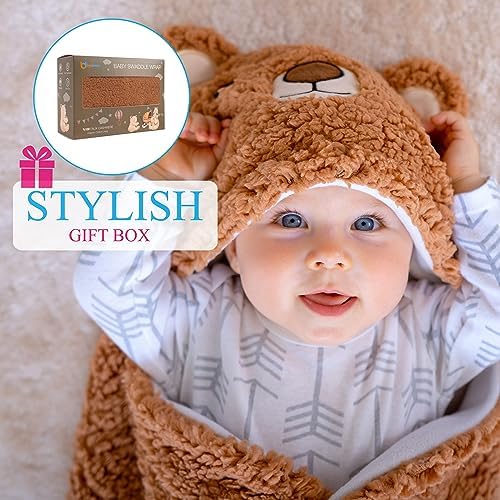 Baby Swaddle Blanket Bear 0-6 Months Cute Organic Ultra Soft Plush NewBorn Baby - Image 4