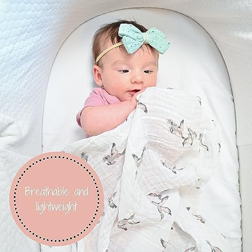 LollyBanks Baby Swaddle Blankets 2 Pack, 100% Cotton Muslin Blankets 47 x 47 - Image 3