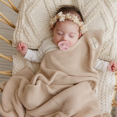 100% Organic Cotton Heritage Knit Textured Baby Quilt Blanket – Signature - Image 6