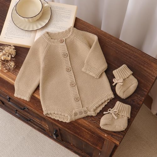 LAWKUL Cotton Baby Sweater and Booties Set - Image 2