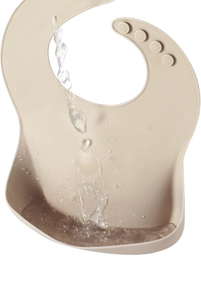 PandaEar Set of 3 Silicone Baby Bibs, Waterproof Soft Adjustable Bibs - Image 6