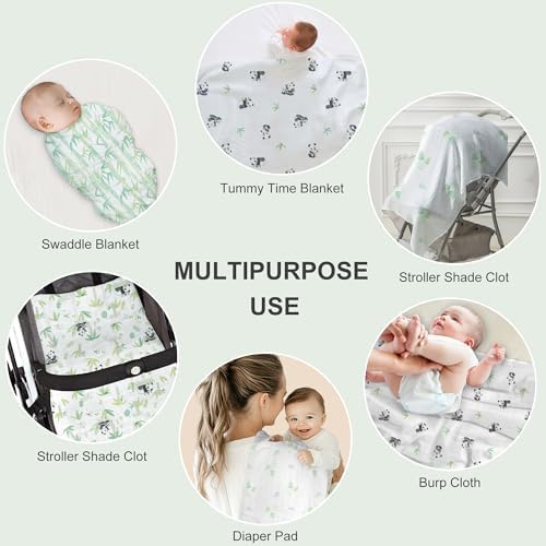 Baby Swaddle Blankets, Bamboo Muslin Receiving Blanket | 4-Pack, Lightweight & - Image 6