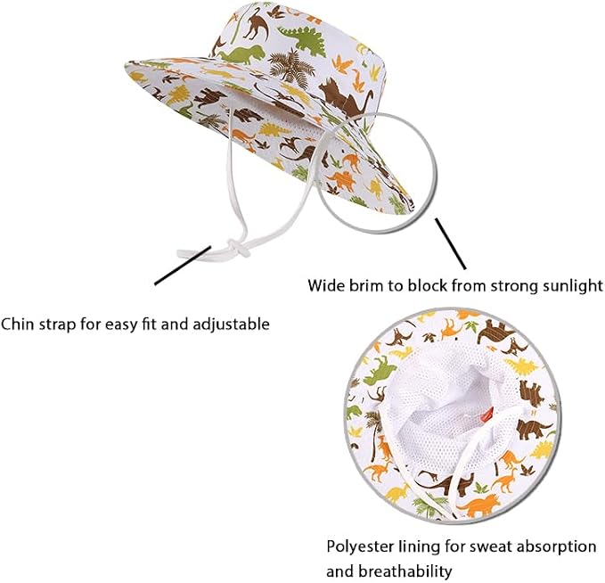 LANGZHEN Sun Protection Hat for Kids Toddler Boys Girls Wide Brim Summer - Image 2